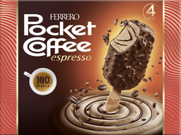 POCKET COFFEE Ferrero ice cream - pocket coffee ice cream stick classic 4Er 4X50ml