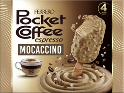 POCKET COFFEE Ferrero ice cream - pocket coffee ice cream stick mocaccino 4Er 4X50ml