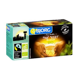 BJORG thé vert de ceylan BIO équitable 25 sachets 80g