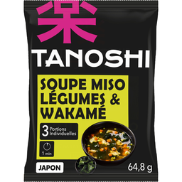 TANOSHI Sopa miso instantánea verduras y wakame 65 g