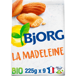 BJORG Madeleines bio aux œufs frais sans huile de palme 225 g