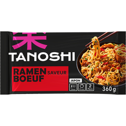 TANOSHI Fideos japoneses precocidos Ramen sabor ternera 360 g