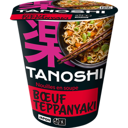 TANOSHI Cup fideos japoneses instantáneos sabor ternera teppanyaki 65 g