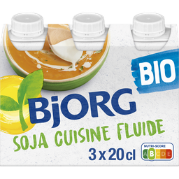 BJORG Aide culinaire soja cuisine fluide 3 x 20 cl