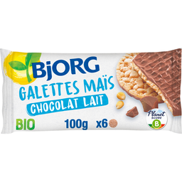 BJORG Galettes de maïs nappées de chocolat au lait 100 g