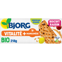 BJORG Biscuits Céréales Raisins Bio 218 g