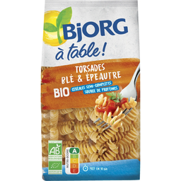 BJORG Pasta Fusilli semicompletas de trigo y espelta Bio 500 g