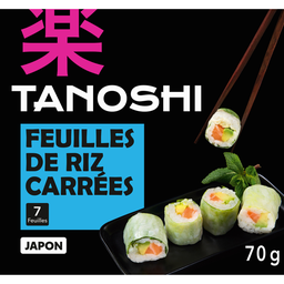 TANOSHI Hojas de arroz cuadradas para Maki o Sushi 70 g