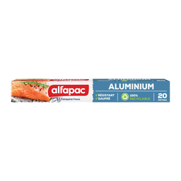 ALFAPAC Papel aluminio gofrado y resistente 20m