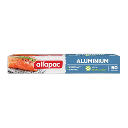 ALFAPAC Papel de aluminio gofrado y resistente 50m