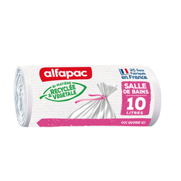 ALFAPAC Bolsas de basura para baño con autocierre 25 bolsas 10 L