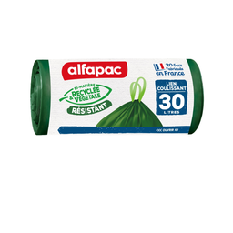ALFAPAC Bolsas de basura con autocierre 30 L x20