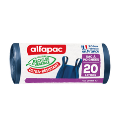 ALFAPAC Bolsas de basura con asas ultra-resistentes 20 L (20 bolsas)