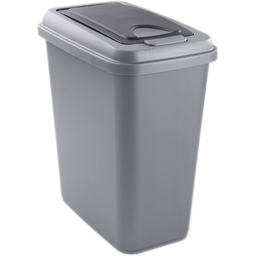 SUNDIS Balde Do Lixo Touch Com Tampa E Abertura Push Prata Antracite 25 L