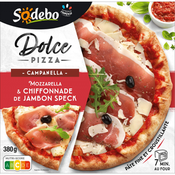 SODEBO Dolce pizza campanella, mozzarella & chiffonnade jambon la pizza 380 g
