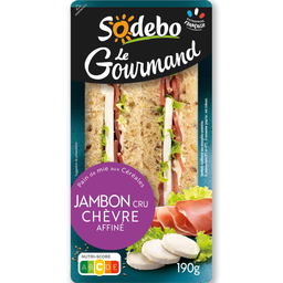 SODEBO Sándwich Club Pan de Cereales Jamón Serrano Queso de Cabra Curado 190 g