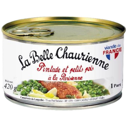 LA BELLE CHAURIENNE Galinha-d'angola e Ervilhas à Parisiense 420 g