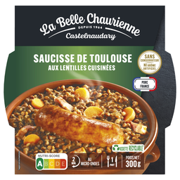 LA BELLE CHAURIENNE Salsicha de Toulouse com lentilhas verdes de Berry 300 g
