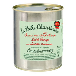 LA BELLE CHAURIENNE Salsicha de Toulouse Label Rouge com lentilhas 840 g