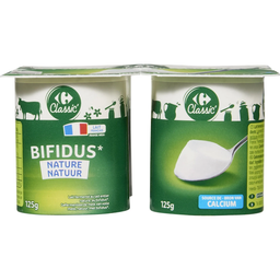 CARREFOUR CLASSIC Bifidus natural yogurt 4 pots of 125 g