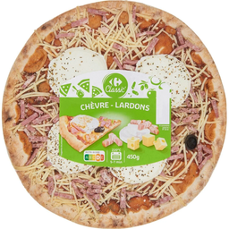CARREFOUR CLASSIC Goat cheese and bacon pizza 450 g