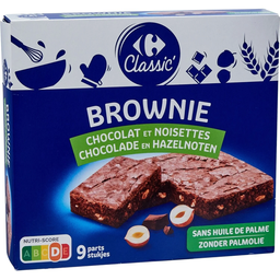 CARREFOUR CLASSIC Chocolate and Hazelnut Brownie 9 portions