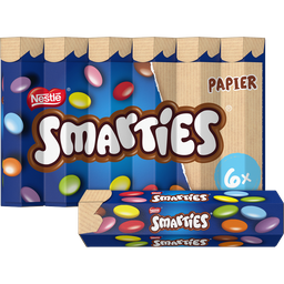 SMARTIES Rebuçados de chocolate de leite Hexatube 6 tubos de 34 g