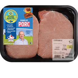 FILIERE QUALITE CARREFOUR Boneless Pork Chops 750 g