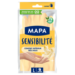 MAPA Gants latex protection satinée, taille L, 8-8 1/2