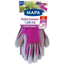 MAPA Gants de Jardinage Petits Travaux Taille M-7 Colors x3 Paires
