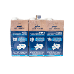 LES 5 FERMES Leite UHT Meio-Gordo Île-de-France, 6 x 1 L