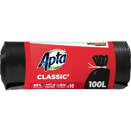APTA Sacos do lixo clássicos com fecho anti-fugas 80% reciclado 10 sacos de 100 L