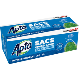 APTA Sacos de congelação com laços de fecho modelo médio 22x35cm pack de 25 sacos de 1L