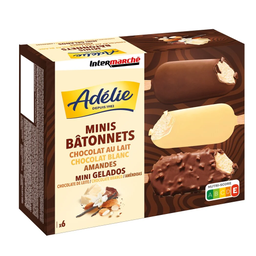 ADÉLIE Gelado Colosse chocolate leite branco amêndoas 6 x 60 ml