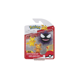 POKEMON Pack 3 Figuras Battle Teddiursa, Pikachu, Gastly