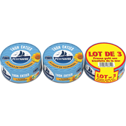 PETIT NAVIRE Whole Tuna in Sunflower Oil 3x112g