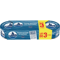PETIT NAVIRE Thon entier au naturel 3 boites de 140 g