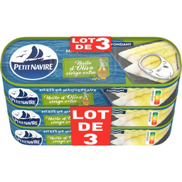 PETIT NAVIRE Filets de maquereaux sans peau à l'huile d'olive 3x145g