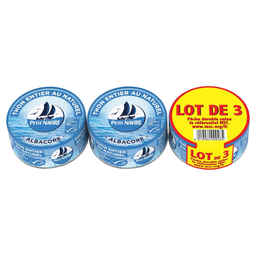 PETIT NAVIRE Thon albacore entier au naturel 3 x 112 g