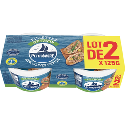 PETIT NAVIRE Rillettes de thon aux olives 2 boites de 125 g