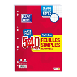 HAMELIN Folhas simples perfuradas Oxford x540 Seyes 90 g