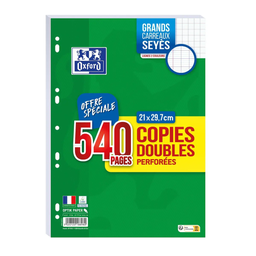 HAMELIN Folhas duplas perfuradas Oxford Seyes 540 páginas