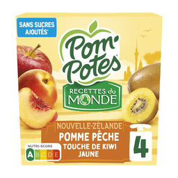 POM'POTES Apple Peach Yellow Kiwi Compote 4 x 90 g