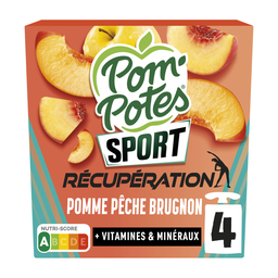 POM'POTES Sport Apple Peach Nectarine Fruit Puree 4 x 90 g