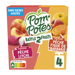 POM'POTES Apple Peach Fig Fruit Puree Pouches 4x90g