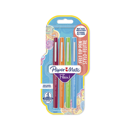 PAPERMATE Rotuladores de escritura Flair Original Punta de Nailon Fun, el lote de 4 rotuladores