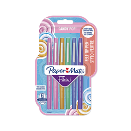 PAPERMATE Rotuladores punta media colores surtidos x6