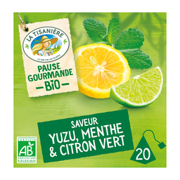 LA TISANIERE Infusión Bio Pause Gourmande Yuzu Menta & Limón 20 bolsitas 30 g