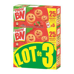 BN Mini bolachas recheadas sabor morango 3 x 175 g