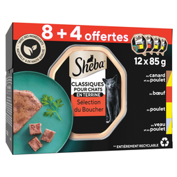 SHEBA Paté para Gato Adulto em Terrina Seleção do Talho 12x85g